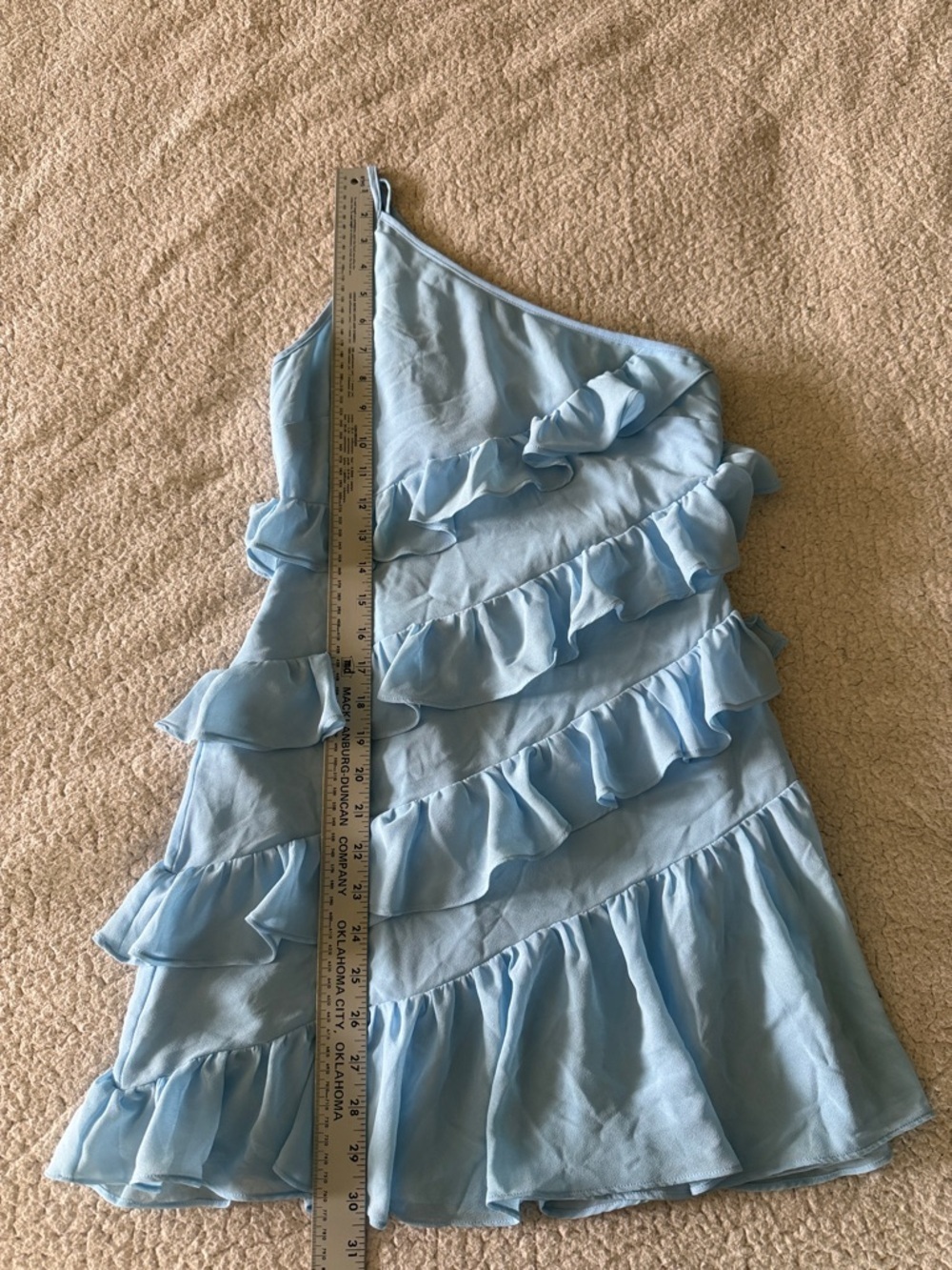Lovers + Friends Revolve Dawn Light Blue One-Shoulder Ruffle Mini Dress XS - Picture 6 of 8